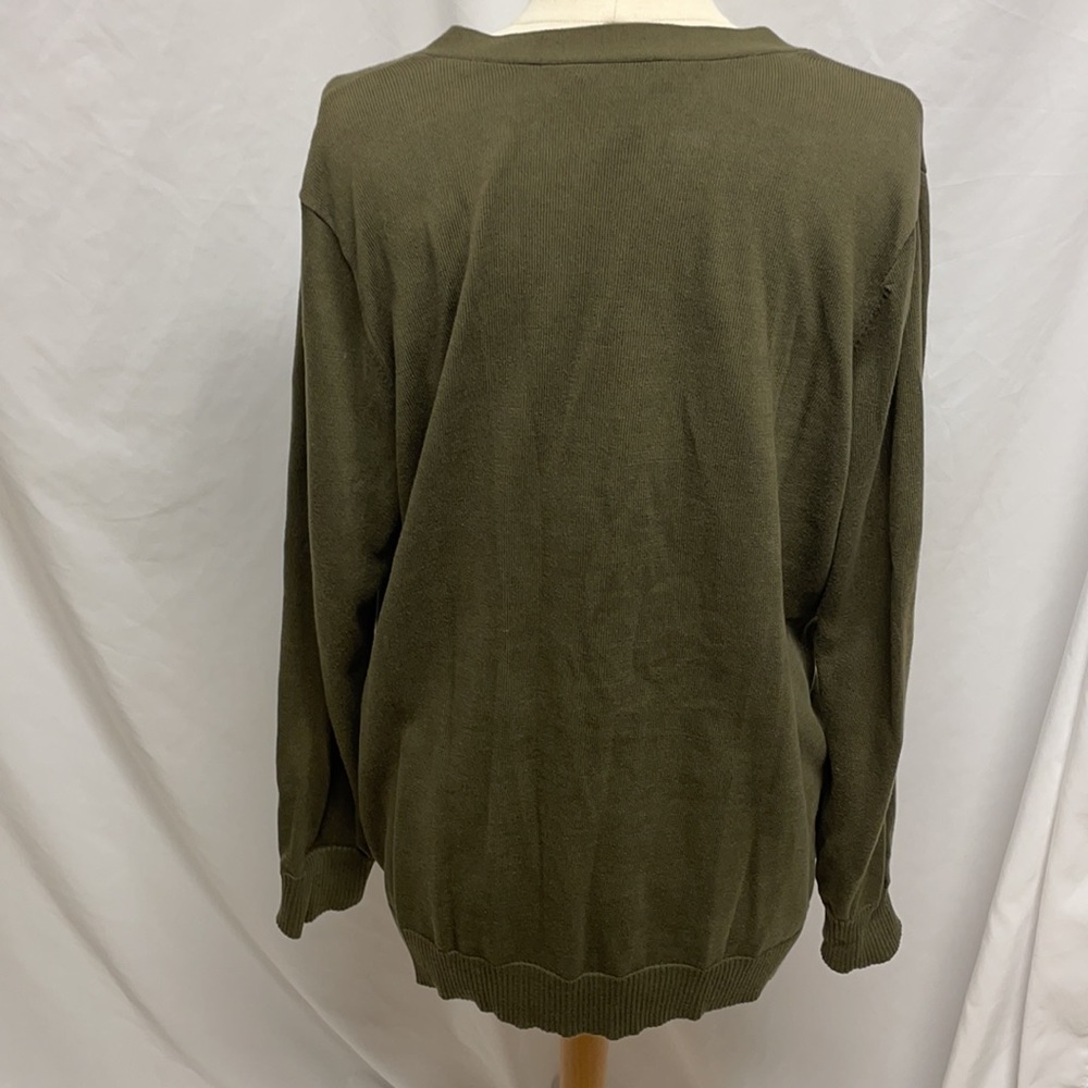 Lauren Ralph Lauren Olive Green Khaki Sweater 1x Gem